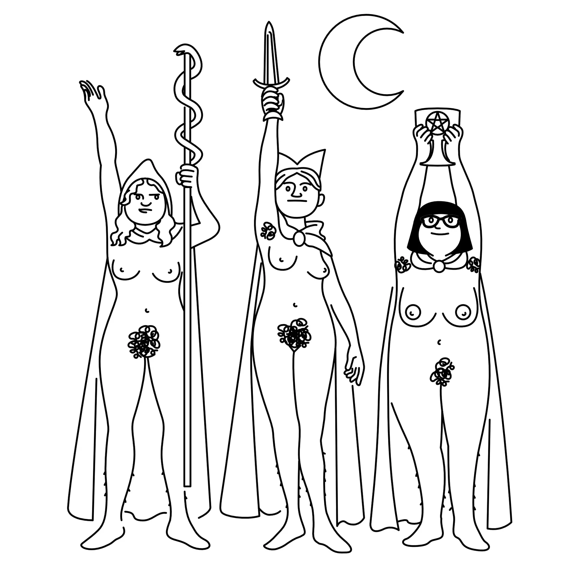 Illustration af hekse